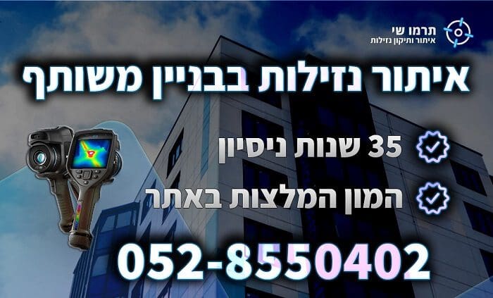 איתור נזילות בבניין משותף ובבית פרטי איציק דגן איתור נזילות מים המלצות תרמו-שי