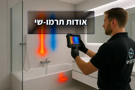 מאתר נזילות בתרמו־שי מבצע סריקה תרמית מקצועית בחדר רחצה כחלק מהצגת פעילות החברה